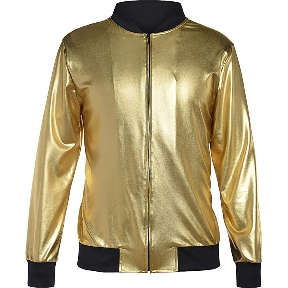 Hip Hop Gold Jacket Costume Halloween Fancy Dress